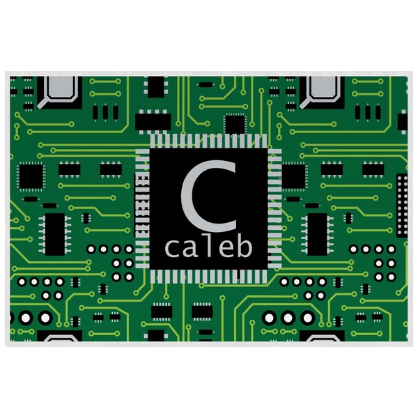 Custom Circuit Board Laminated Placemat w/ Name and Initial