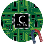 Circuit Board Round Fridge Magnet (Personalized)