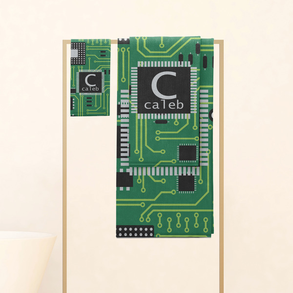 Circuit Board Personalized Towel Set