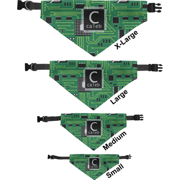 Circuit Board Pet Bandana Sizes