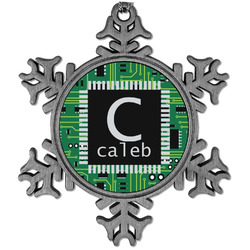 Circuit Board Vintage Snowflake Ornament (Personalized)