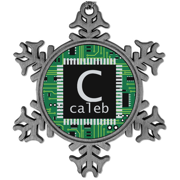 Custom Circuit Board Vintage Snowflake Ornament (Personalized)
