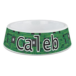 Circuit Board Plastic Dog Bowl - Large (Personalized)