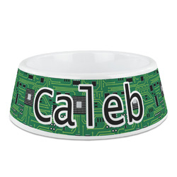 Circuit Board Plastic Dog Bowl (Personalized)