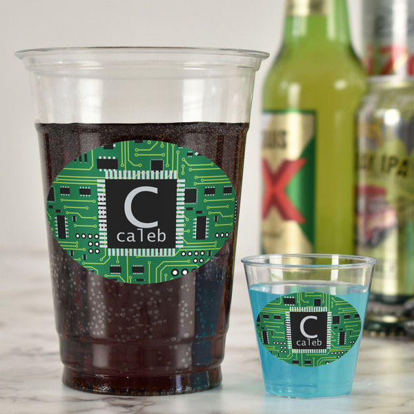 Circuit Board Plastic Shot Glasses - In Context