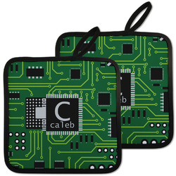 Circuit Board Pot Holders - Set of 2 w/ Name and Initial