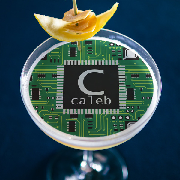 Circuit Board Printed Drink Topper - XLarge - In Context