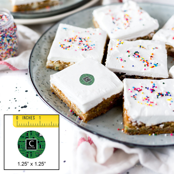 Circuit Board Printed Icing Circle - XSmall - In Context