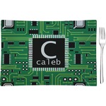 Circuit Board Glass Rectangular Appetizer / Dessert Plate (Personalized)