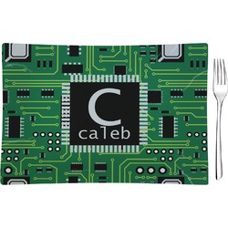 Circuit Board Rectangular Glass Appetizer / Dessert Plate - Single or Set (Personalized)