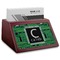 Circuit Board Red Mahogany Business Card Holder - Angle