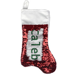 Circuit Board Reversible Sequin Stocking - Red (Personalized)