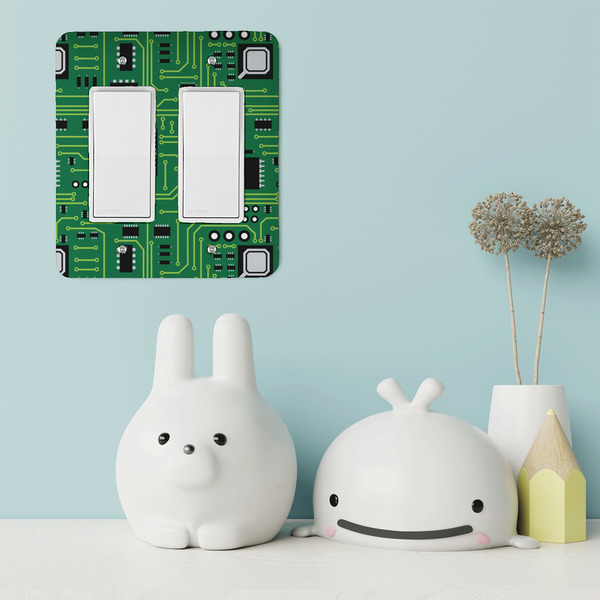 Circuit Board Rocker Light Switch Covers - Double - IN CONTEXT