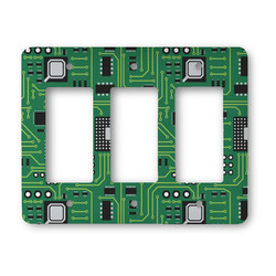 Circuit Board Rocker Style Light Switch Cover - Three Switch