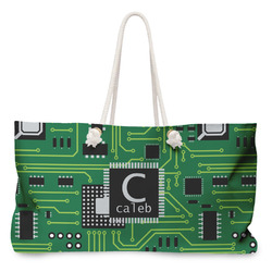 Circuit Board Large Tote Bag with Rope Handles (Personalized)