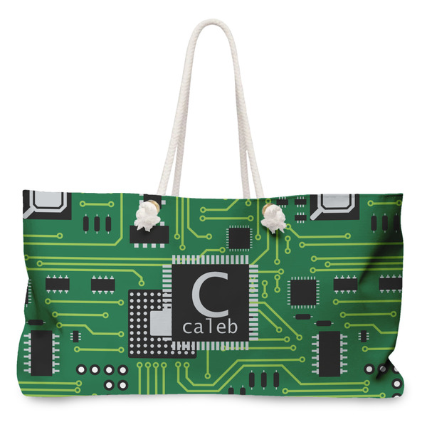 Custom Circuit Board Large Tote Bag with Rope Handles (Personalized)