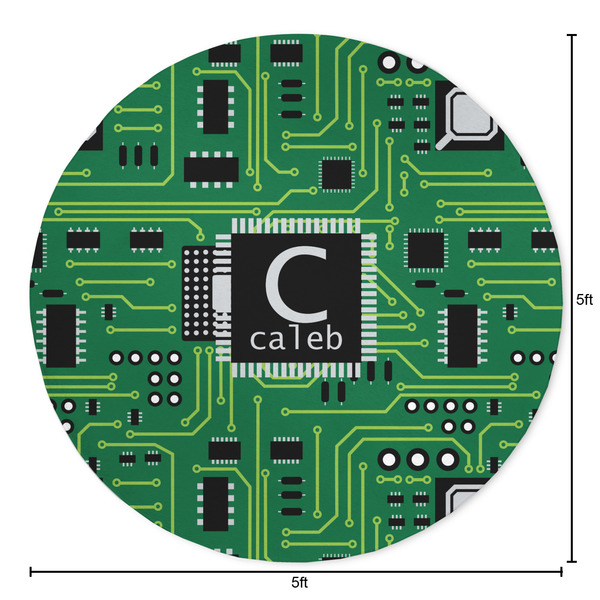 Circuit Board Round Area Rug - Size