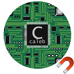 Circuit Board Round Car Magnet - 10" (Personalized)