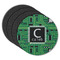 Circuit Board Round Rubber Backed Coasters - Set of 4 (Personalized)