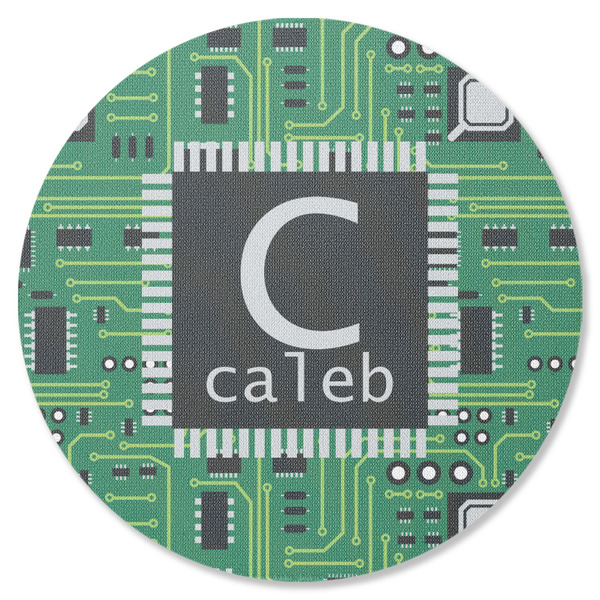 Custom Circuit Board Round Rubber Backed Coaster (Personalized)