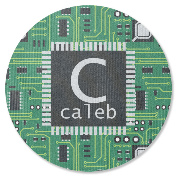 Circuit Board Round Coaster Rubber Back - Single