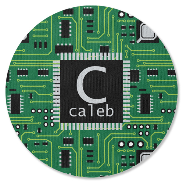 Custom Circuit Board Round Rubber Backed Coaster (Personalized)