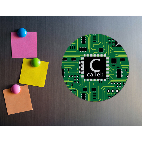 Circuit Board Round Fridge Magnet - LIFESTYLE