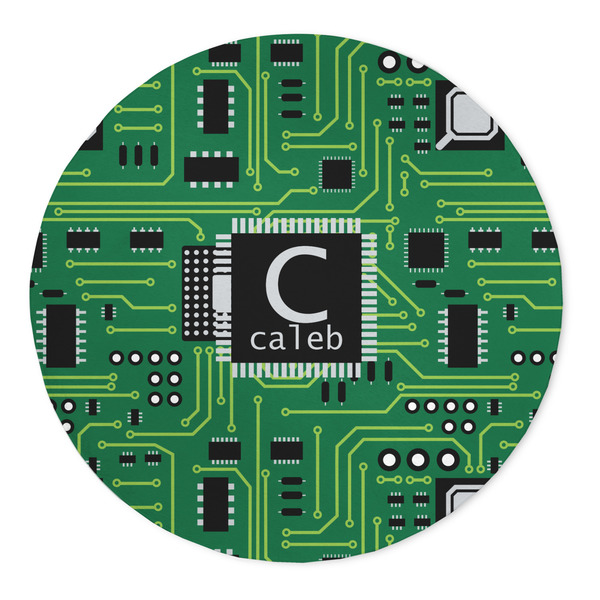Custom Circuit Board 5' Round Indoor Area Rug (Personalized)