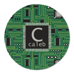 Circuit Board Round Linen Placemat - Single Sided (Personalized)