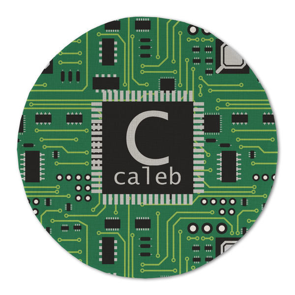 Custom Circuit Board Round Linen Placemat - Single Sided (Personalized)