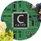 Circuit Board Round Linen Placemats - Front (w flowers)