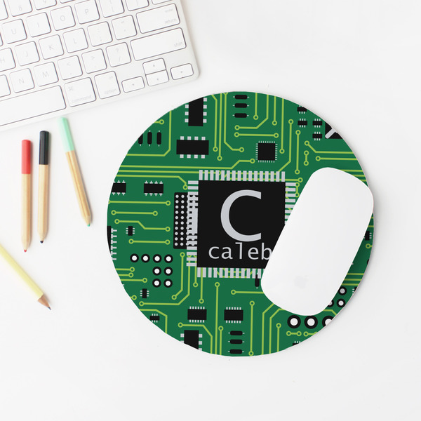Circuit Board Round Mousepad - LIFESTYLE 2