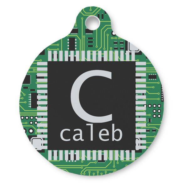 Custom Circuit Board Round Pet ID Tag (Personalized)