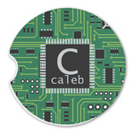 Circuit Board Sandstone Car Coaster - Single (Personalized)