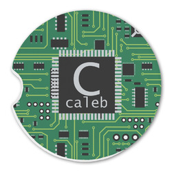 Circuit Board Sandstone Car Coaster - Single (Personalized)