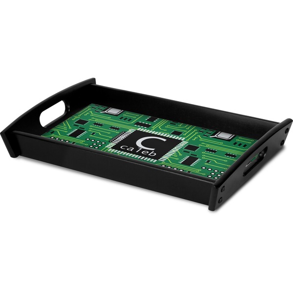 Circuit Board Serving Tray Black - Corner