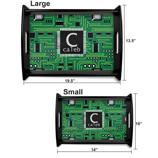 Circuit Board Serving Tray Black Sizes
