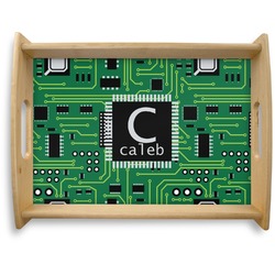 Circuit Board Natural Wooden Tray - Large (Personalized)