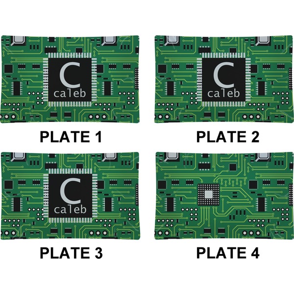 Circuit Board Set of Rectangular Dinner Plates (Approval)