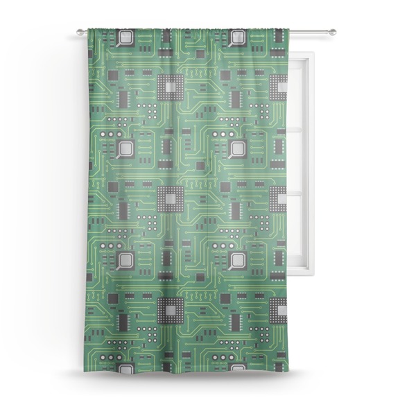 Custom Circuit Board Sheer Curtain - 50"x84"