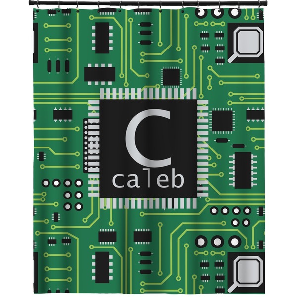 Custom Circuit Board Extra Long Shower Curtain - 70"x84" (Personalized)
