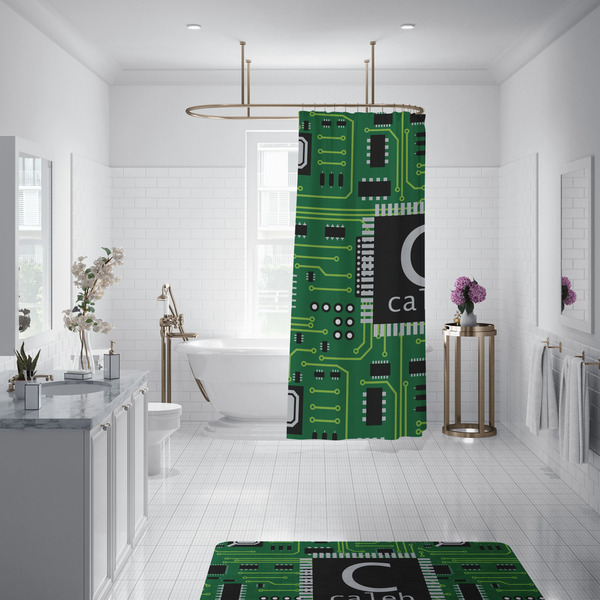 Circuit Board Shower Curtain - Custom Size