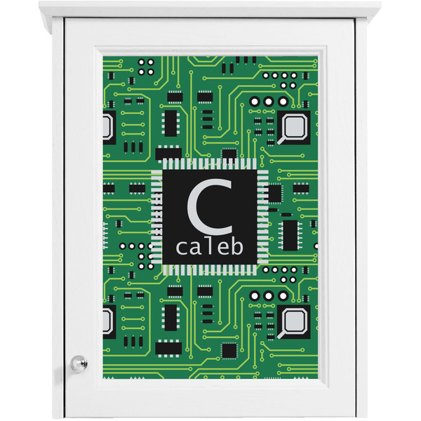 Circuit Board Single White Cabinet Decal