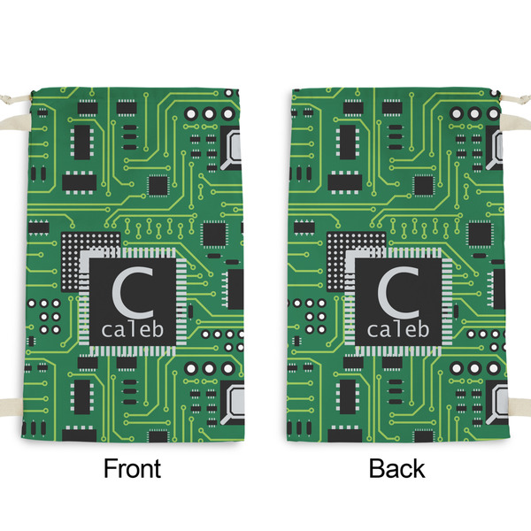 Circuit Board Small Laundry Bag - Front & Back View