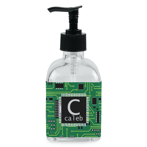 Custom Circuit Board Glass Soap & Lotion Bottle - Single Bottle (Personalized)