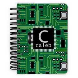Circuit Board Spiral Notebook - 5x7 w/ Name and Initial