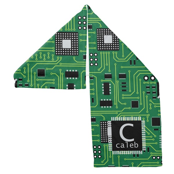 Circuit Board Sports Towel Folded - Both Sides Showing