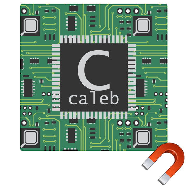 Custom Circuit Board Square Car Magnet - 6" (Personalized)