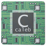 Circuit Board Square Rubber Backed Coaster (Personalized)