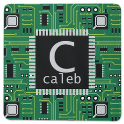 Circuit Board Square Rubber Backed Coaster (Personalized)